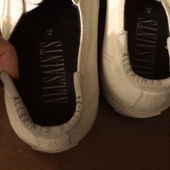 All saints Mens manny slip on canvas shoes sneakers off white/bone sz US 9 EU 42 - Picture 3 of 5
